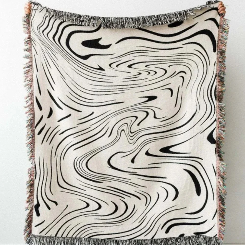 Marble Woven Throw Blanket - Image 4
