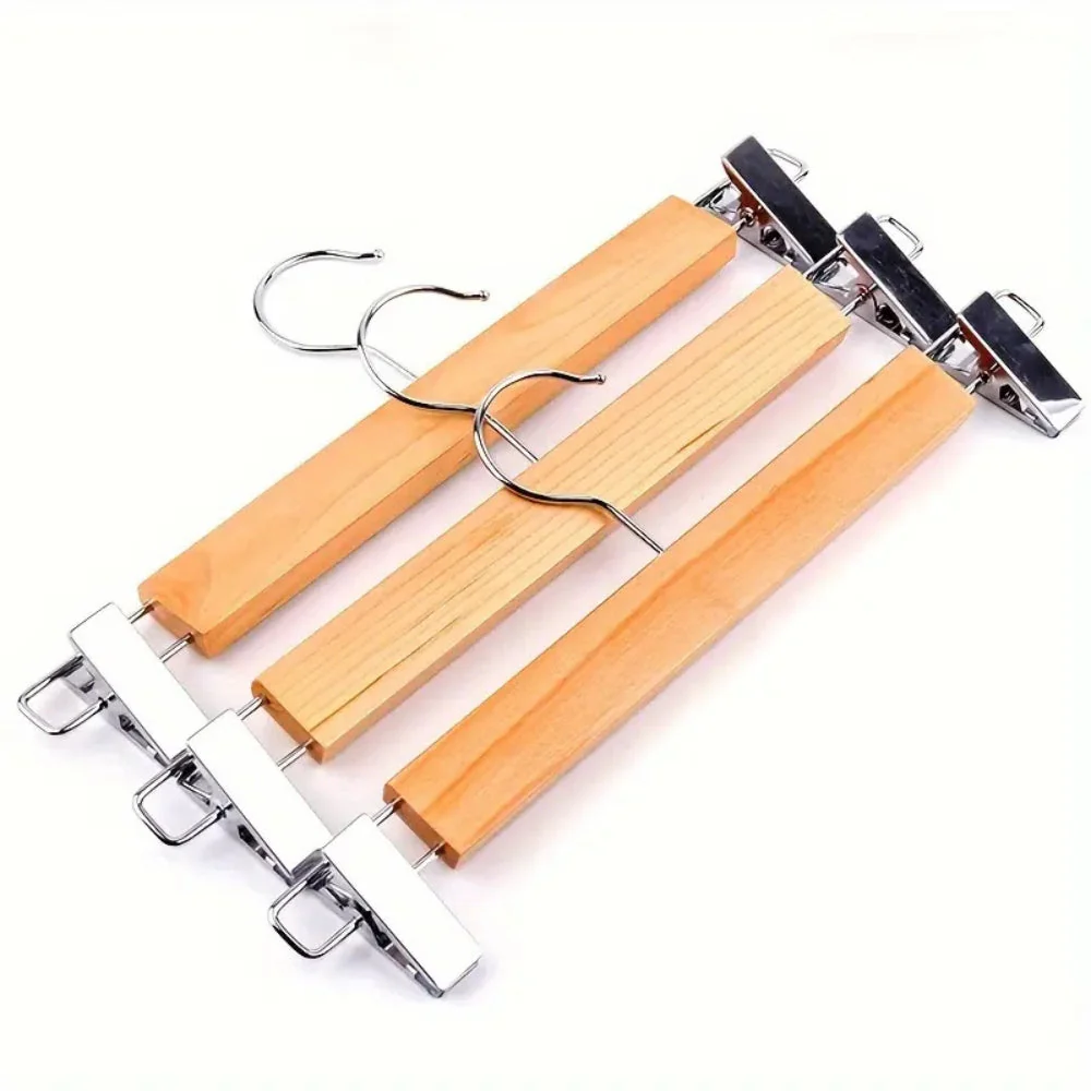 Maxwell Premium Wood Pants Hangers with Clips - Image 10