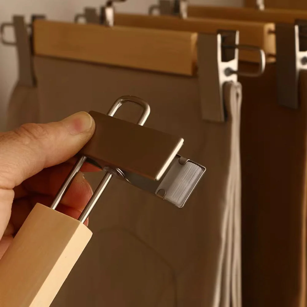 Maxwell Premium Wood Pants Hangers with Clips - Image 3