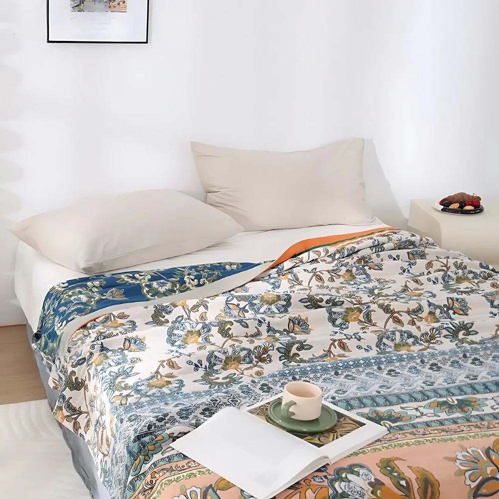 Meadow Bliss Boho Floral Blanket - Image 2