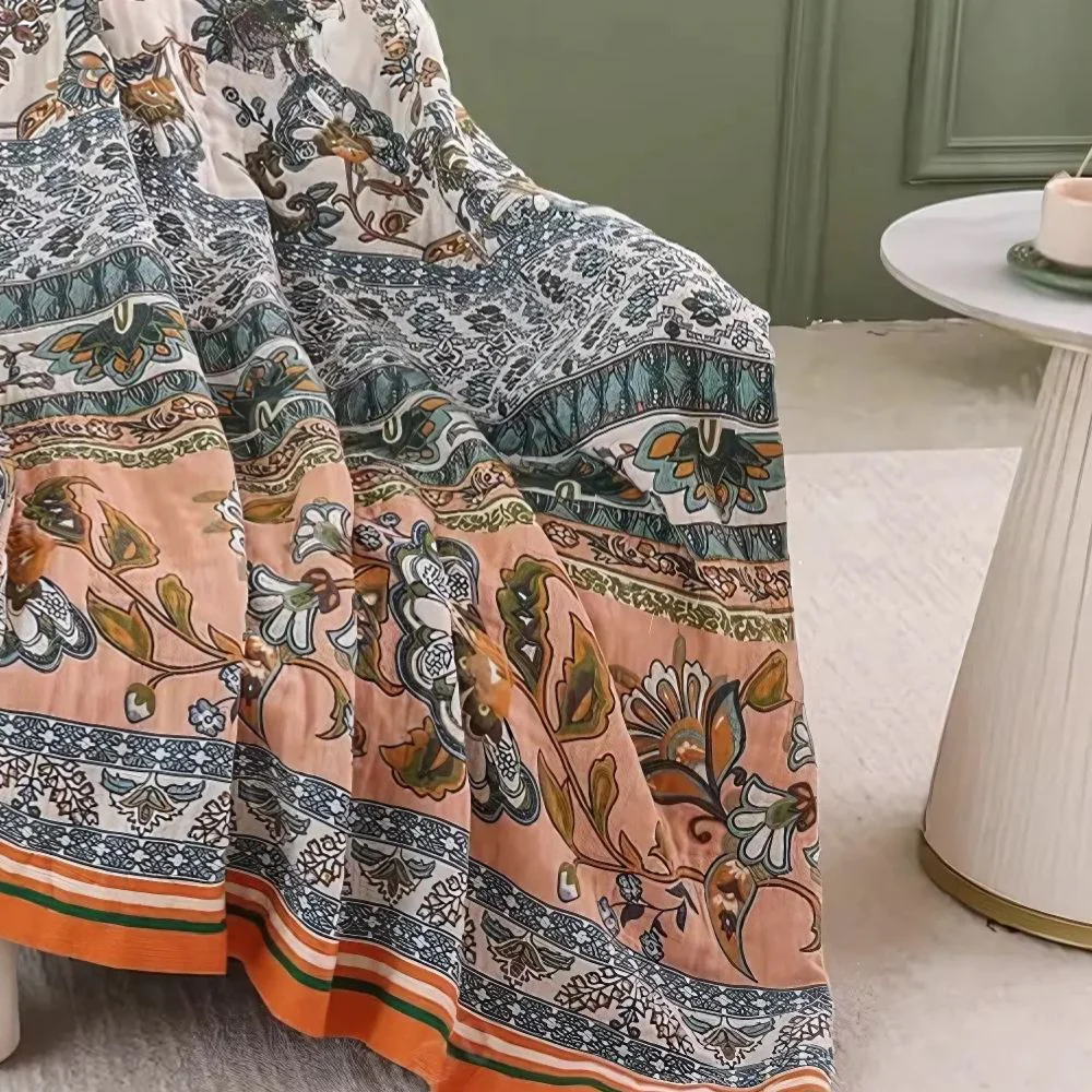 Meadow Bliss Boho Floral Blanket - Image 3