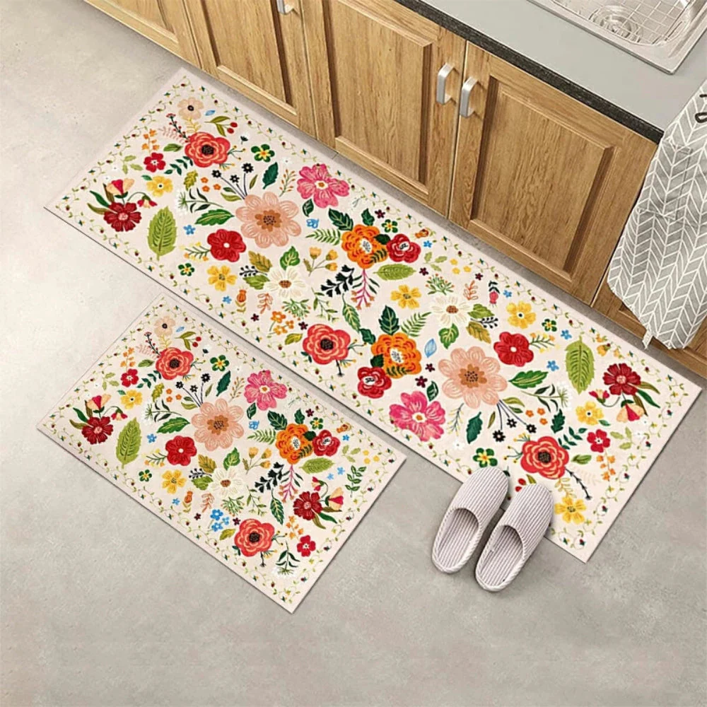 Meadow Boho Floral Kitchen Mat Set - Image 2