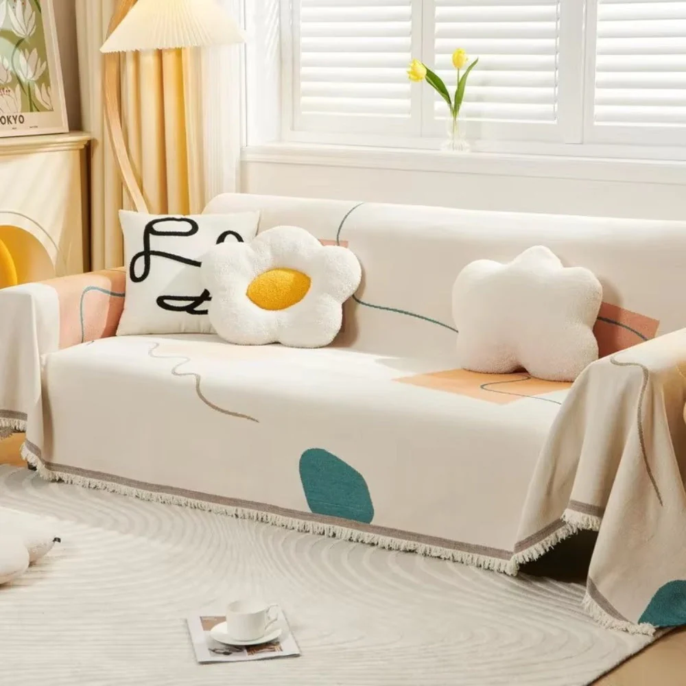 Meringue Chenille Geometry Sofa Cover - Image 3