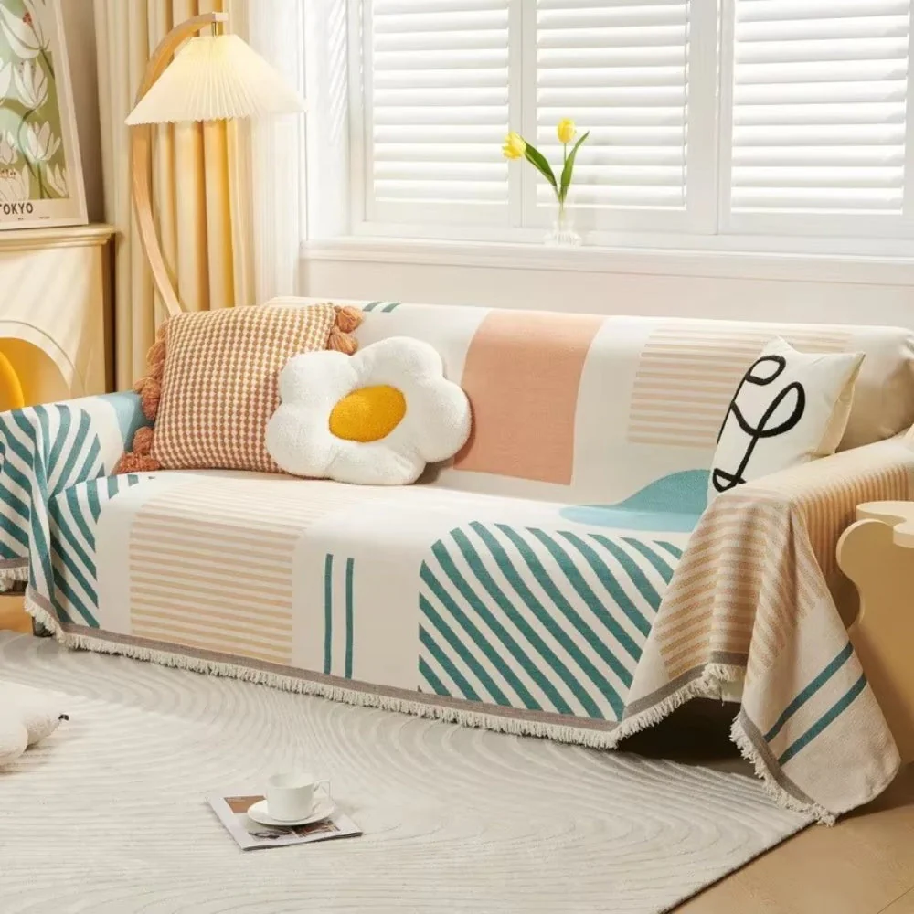 Meringue Chenille Geometry Sofa Cover - Image 4