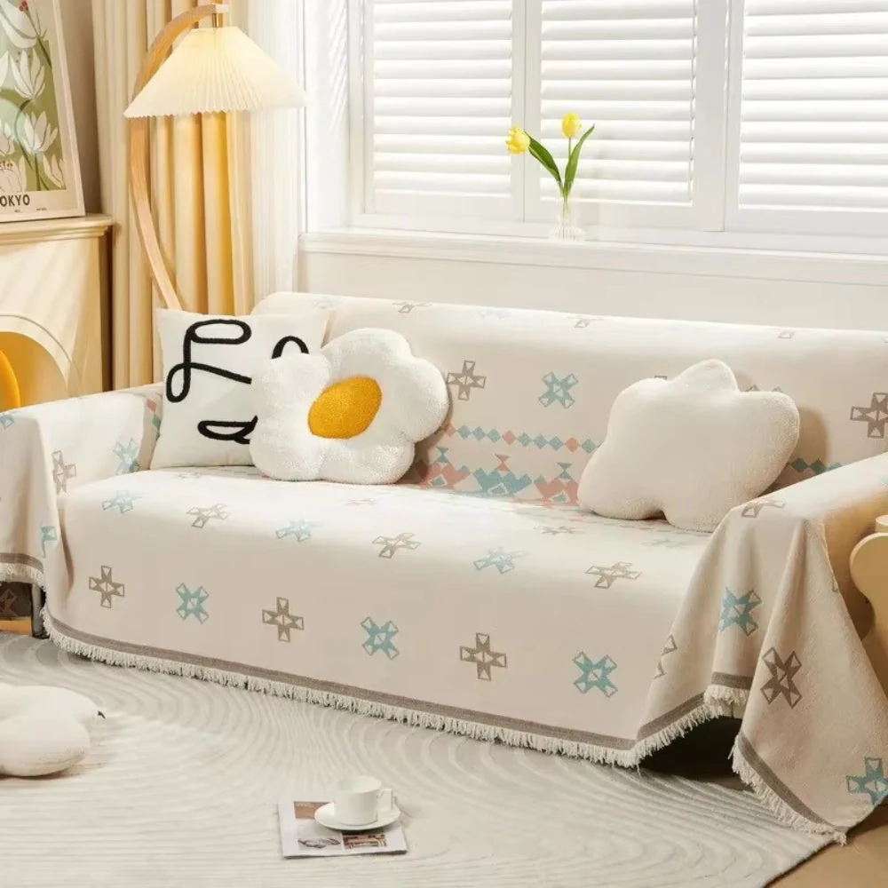 Meringue Chenille Geometry Sofa Cover - Image 7