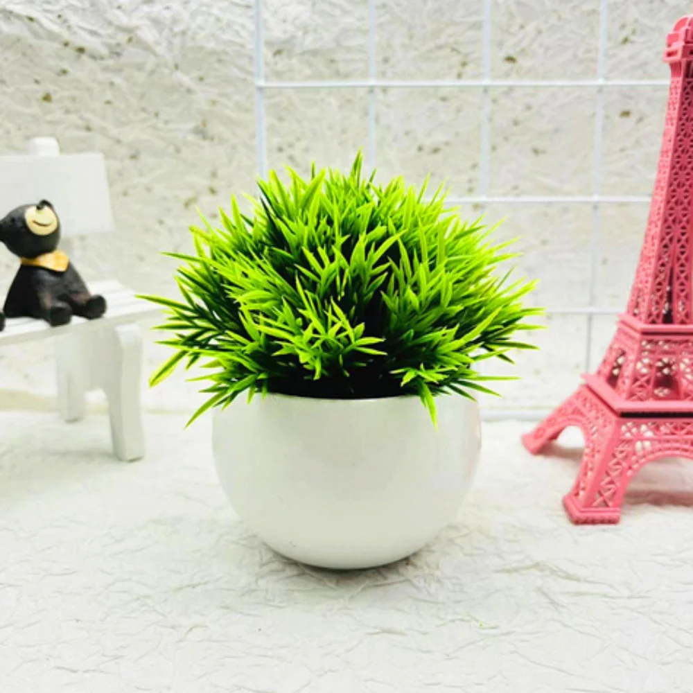 Minimalist Artificial Boxwood Bonsai Pot Decor - Image 2