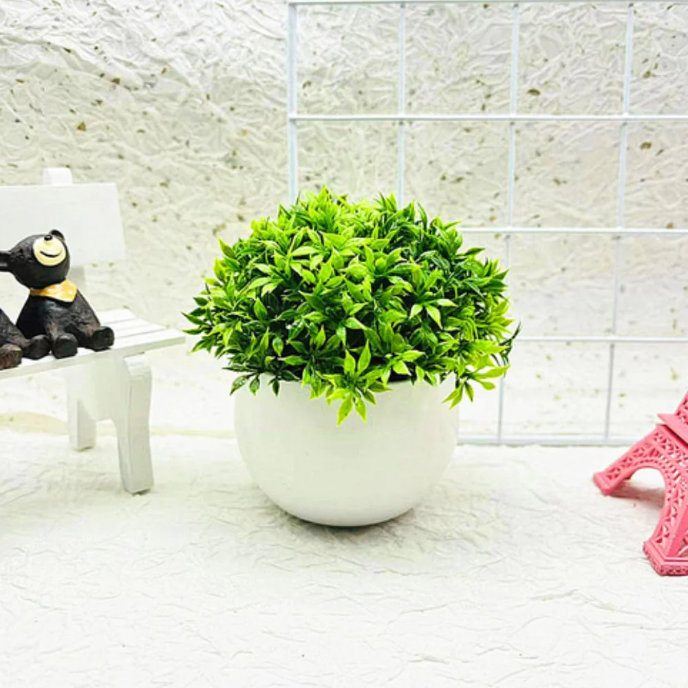 Minimalist Artificial Boxwood Bonsai Pot Decor - Image 3
