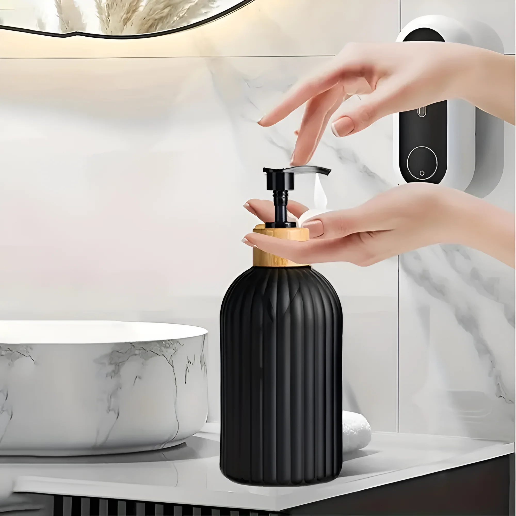 Minimalist Bamboo Pump Soap Dispenser - Image 3