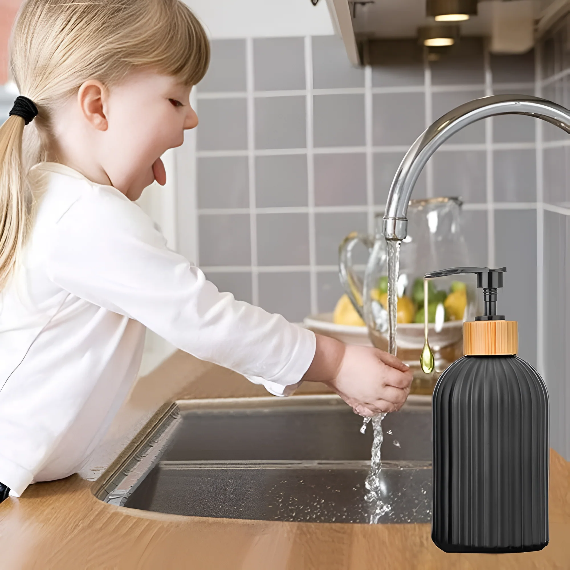 Minimalist Bamboo Pump Soap Dispenser - Image 5
