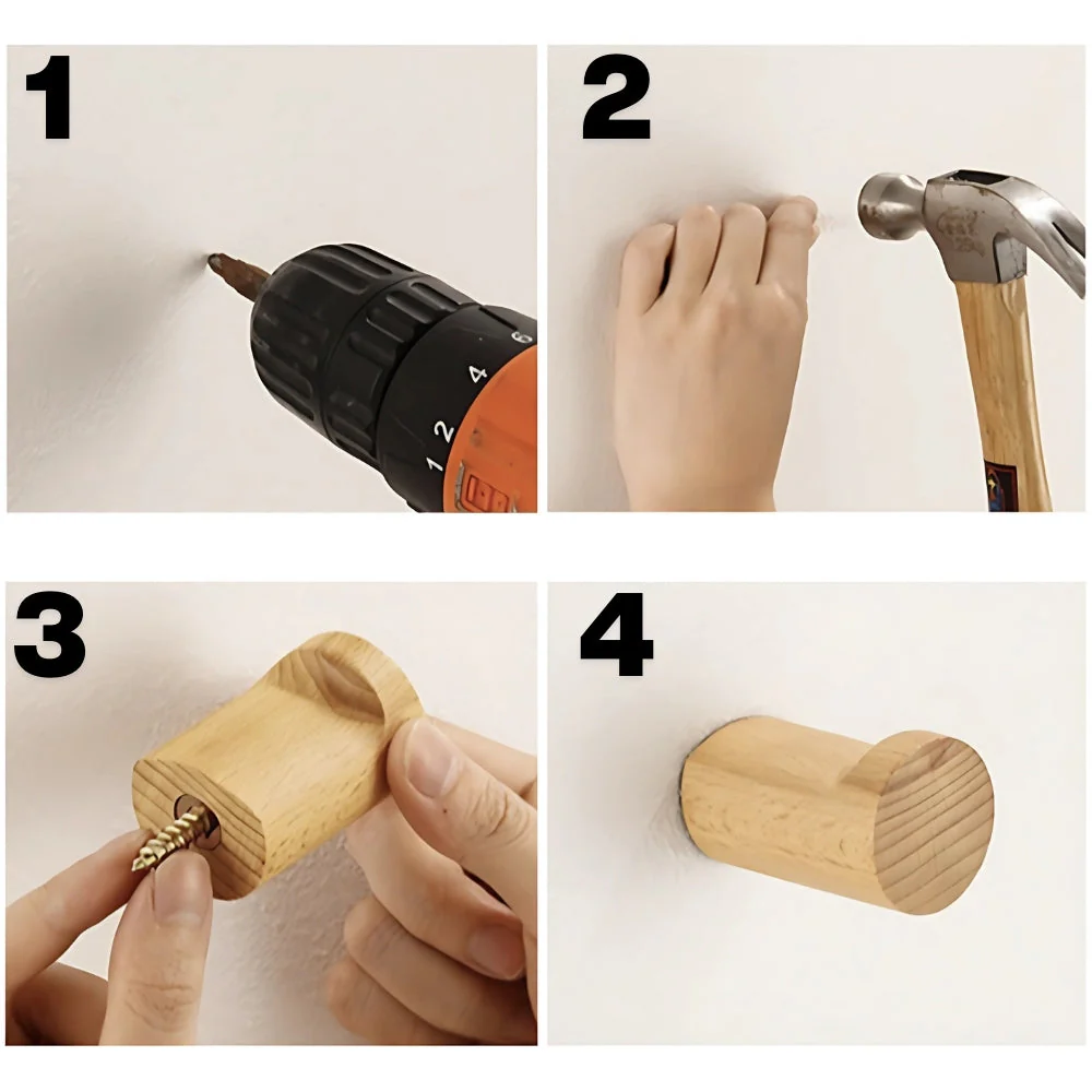 Minimalist Beech Wood Wall-Mounted Hook - Image 6