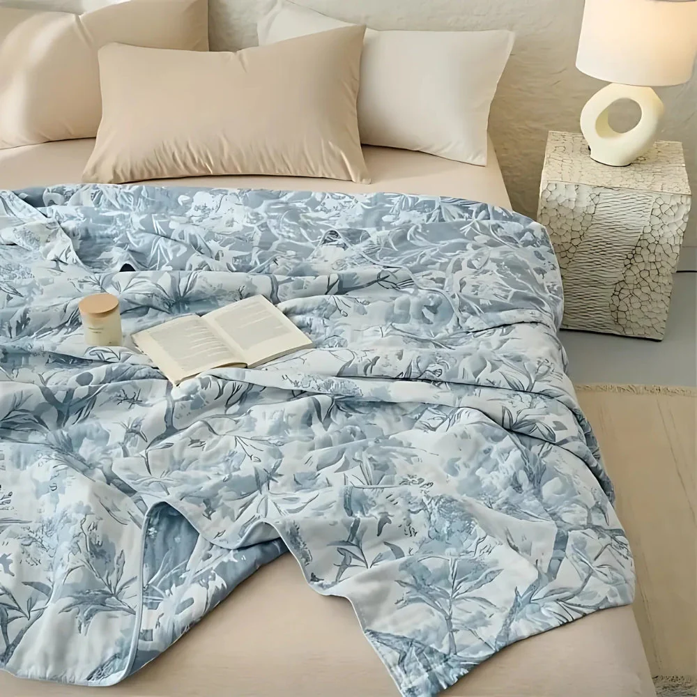 Mirel All-Season Cotton Floral Blanket - Image 2