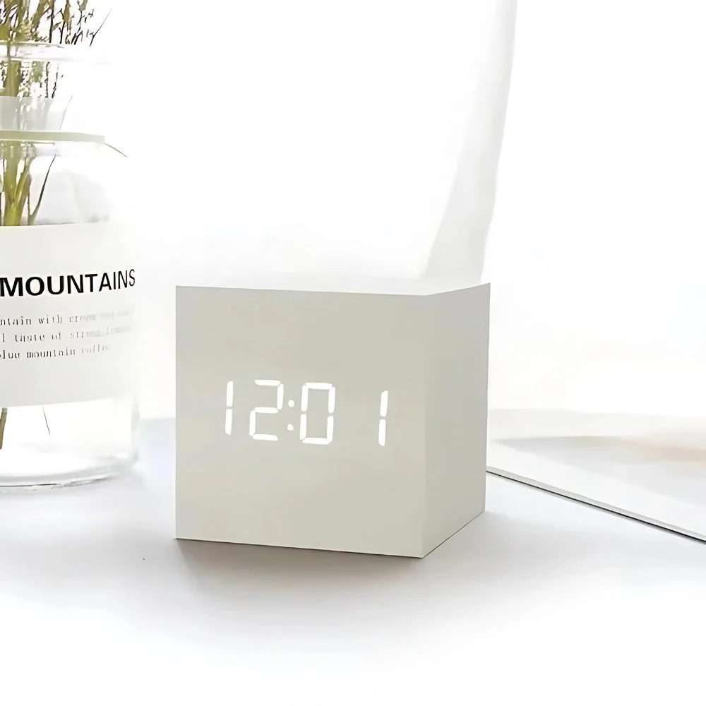 Modern Cube LED Alarm Clock - Image 3