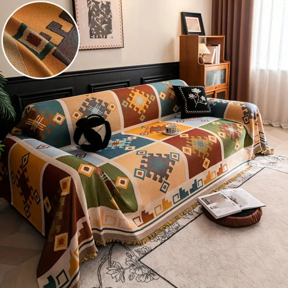 Modern Geometric Tribal Sofa Cover - Image 2