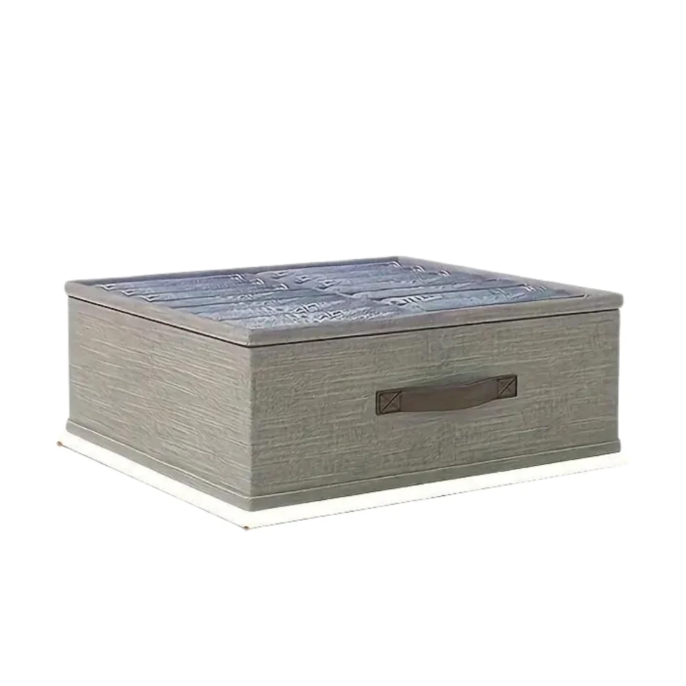Modern Gray Linen Storage Container - Image 3