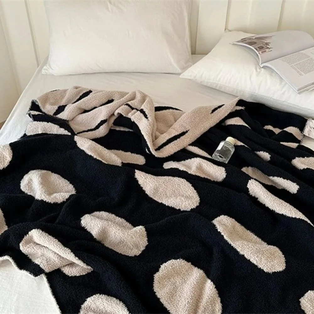 Modern Polka Dot Fleece Blanket - Image 2
