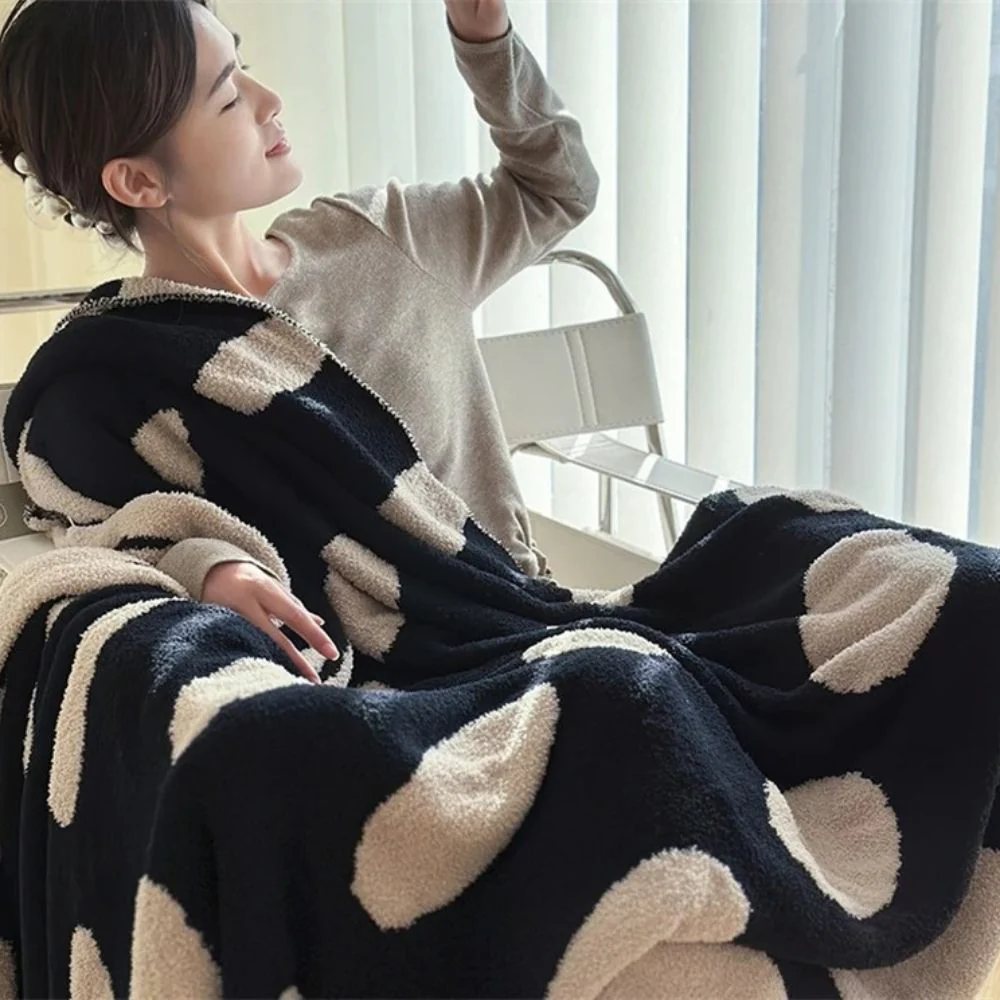 Modern Polka Dot Fleece Blanket - Image 6