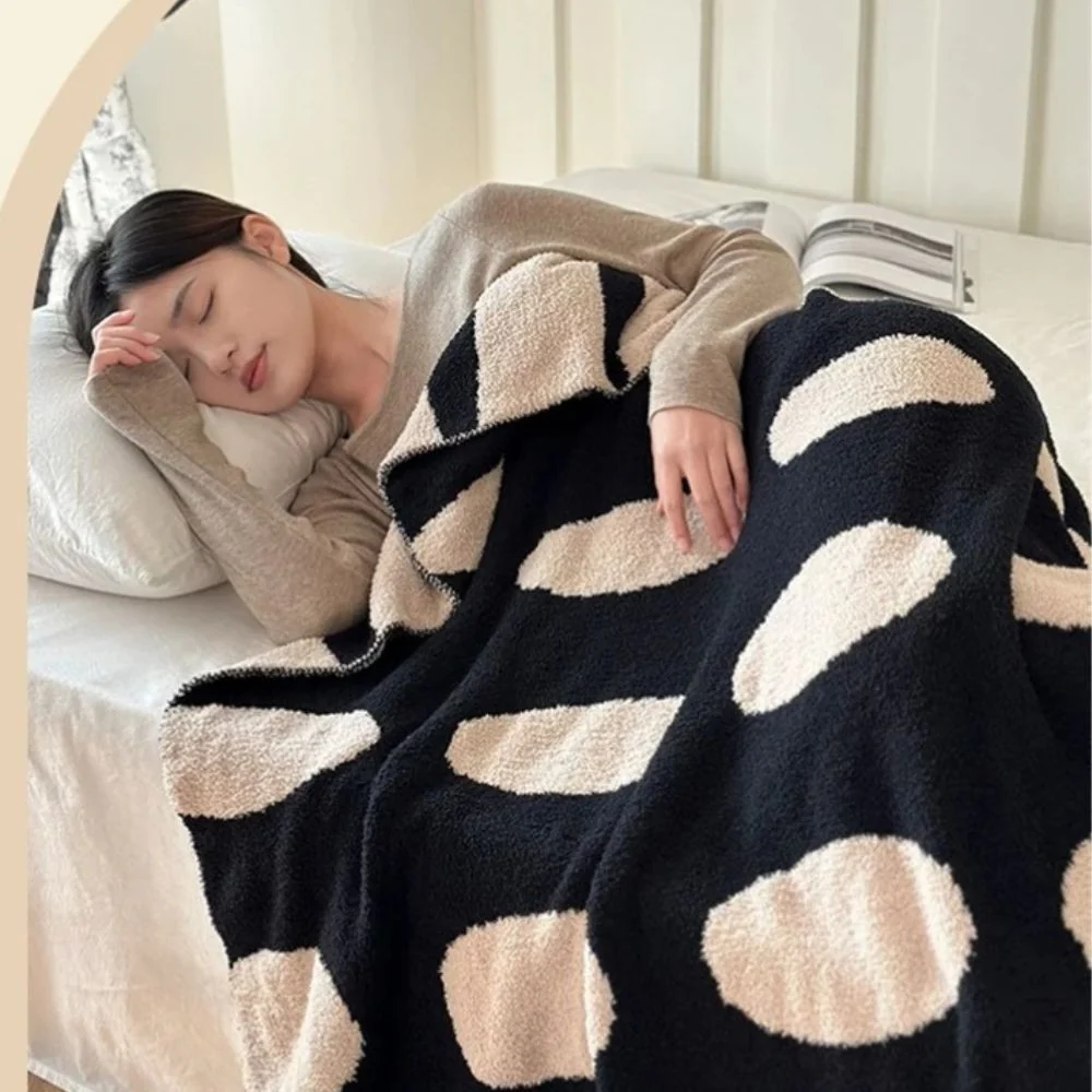 Modern Polka Dot Fleece Blanket - Image 7