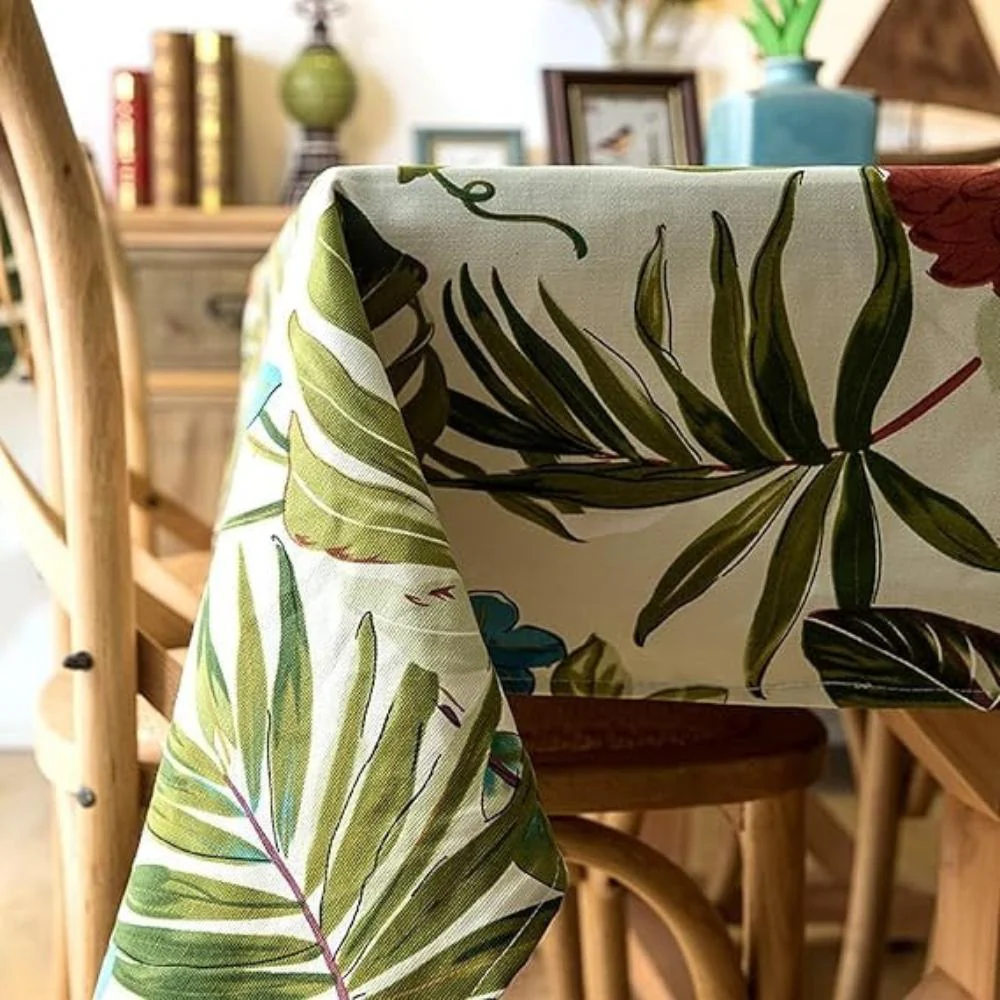 Monstera Leaves Cotton Tablecloth - Image 3