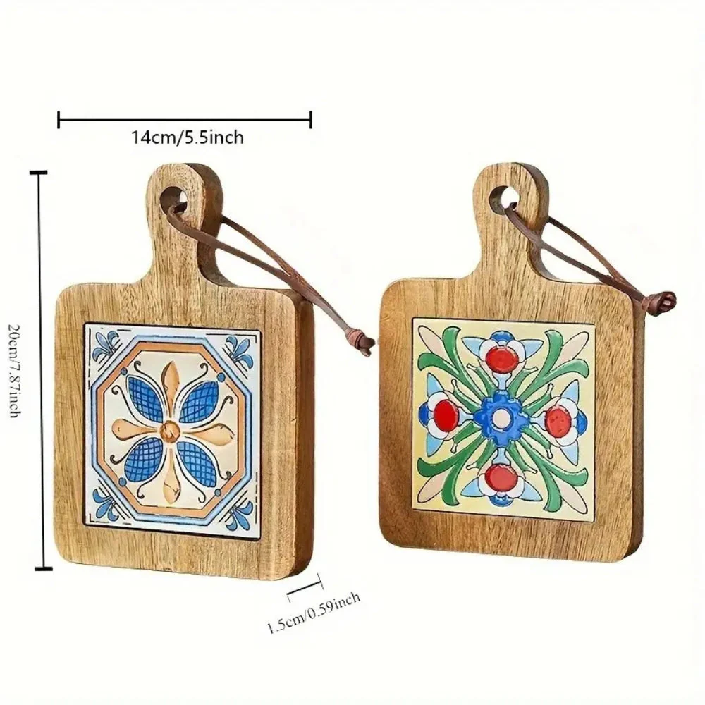 Moroccan Ebony Floral Wooden Trivets - Image 10