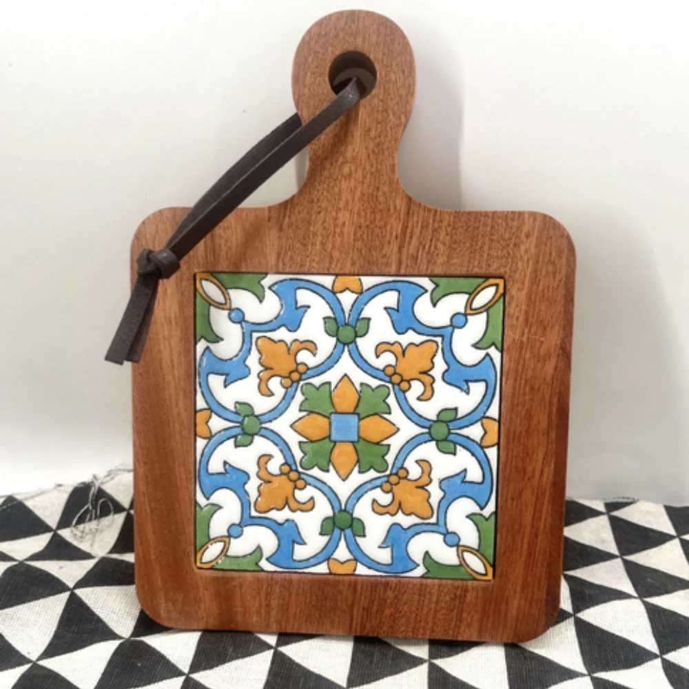 Moroccan Ebony Floral Wooden Trivets - Image 6