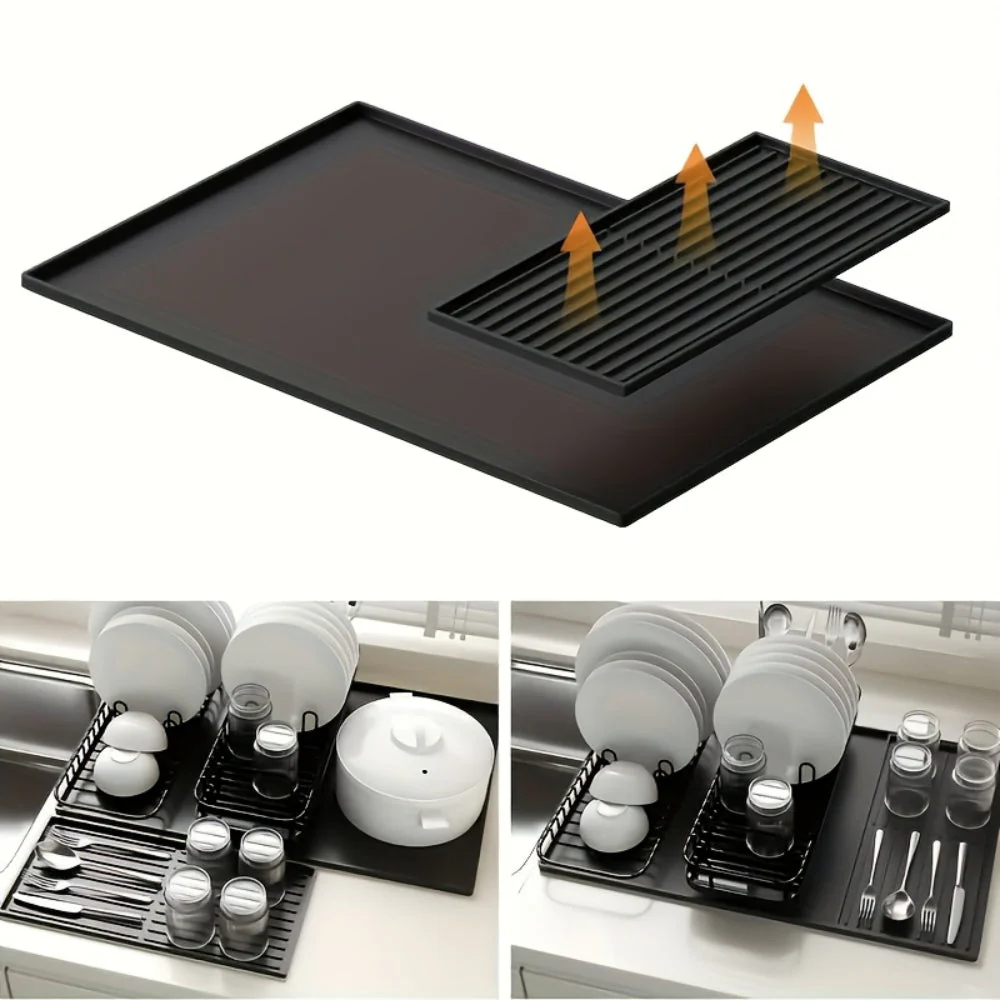 Multifunctional Silicone Coffee Bar Mat with Drainage - Image 8