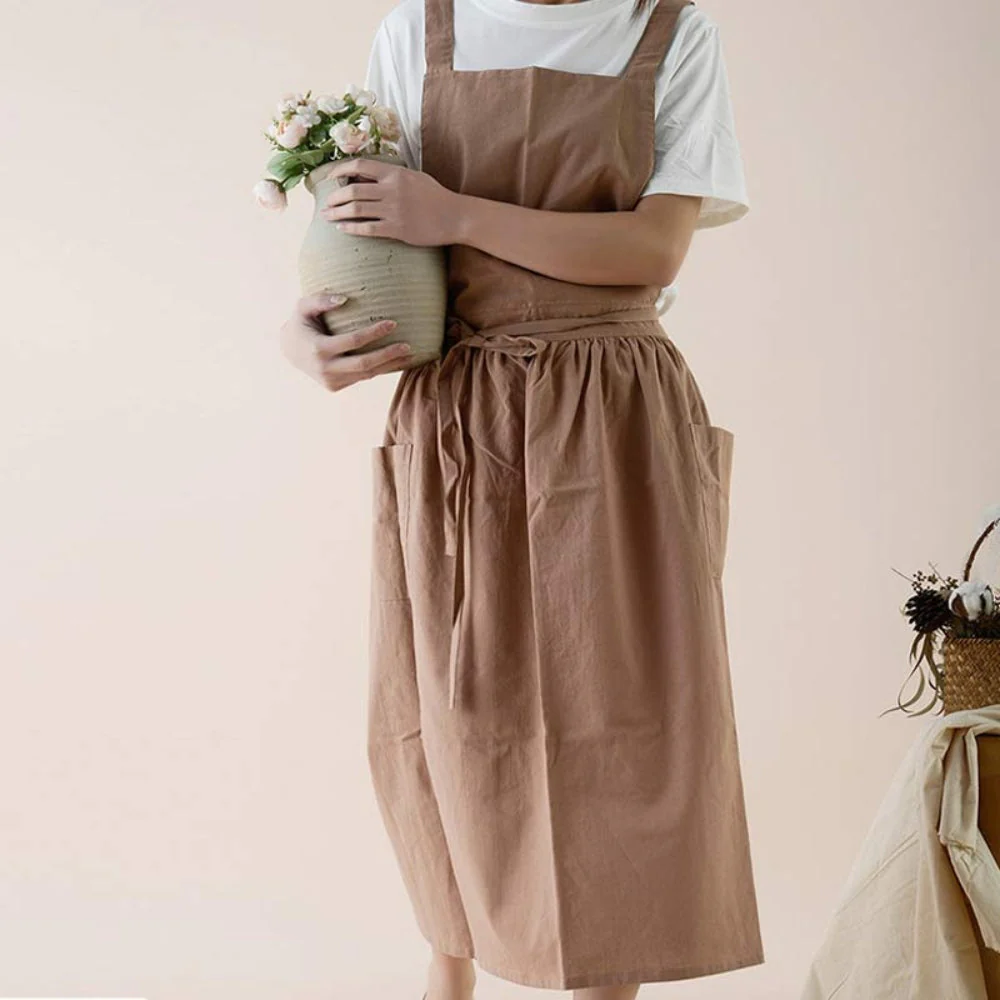 Multipurpose Cotton Apron With Pockets - Image 4
