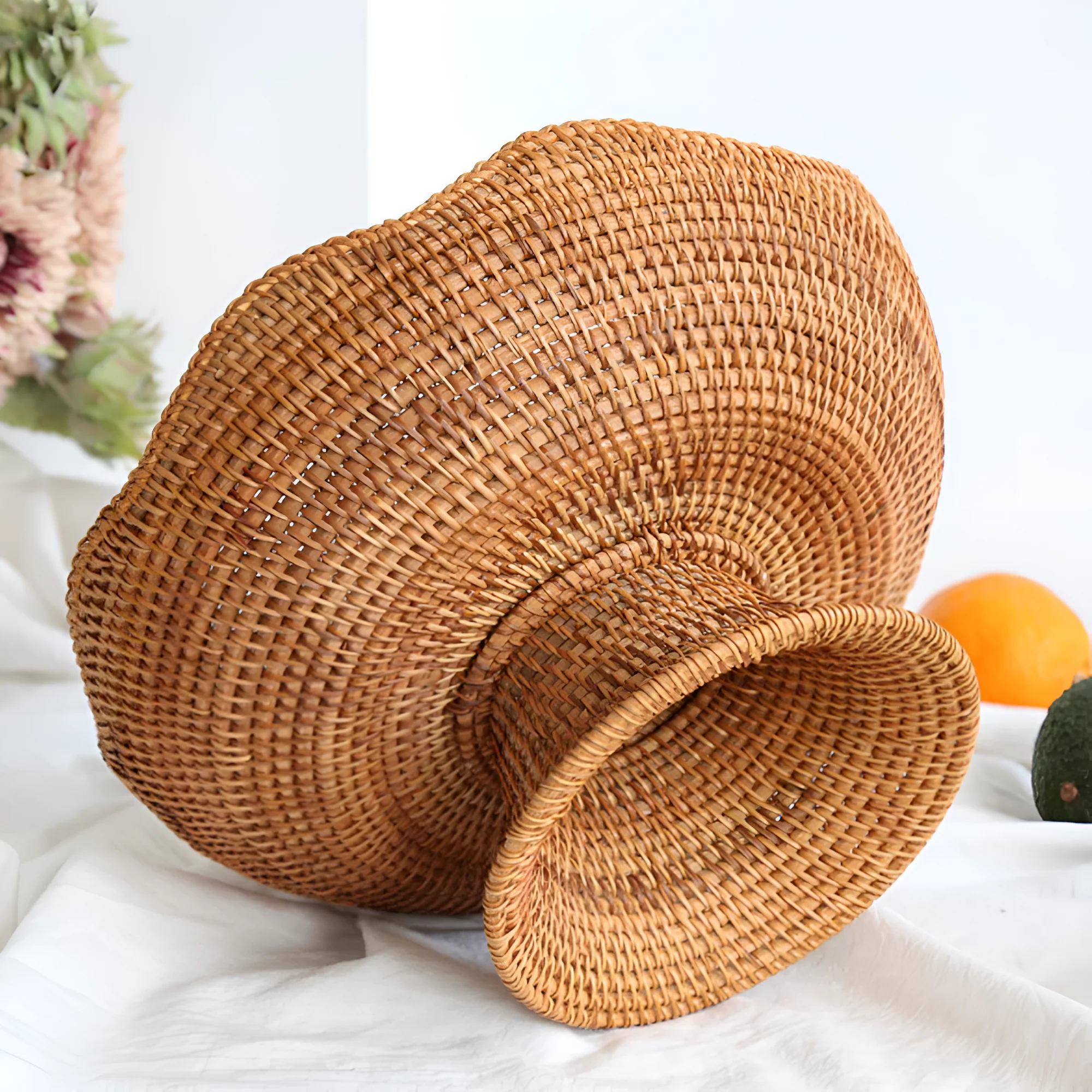 Natural Rattan Handwoven Fruit Basket - Image 4