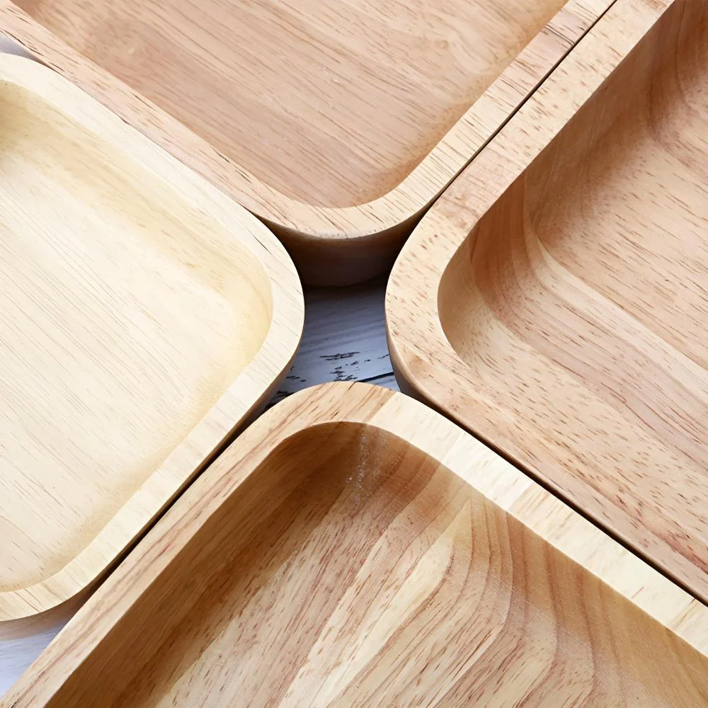 Natural Wood Square Bowl - Image 6