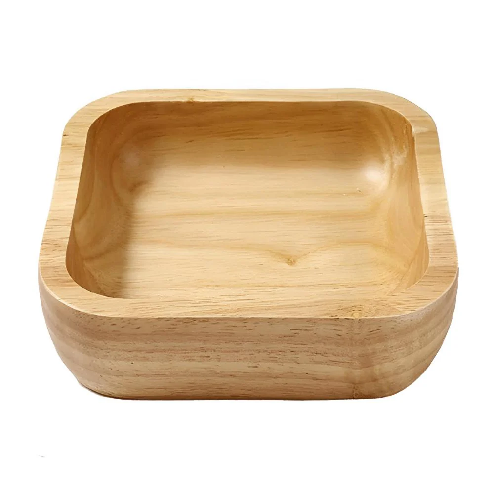 Natural Wood Square Bowl - Image 8