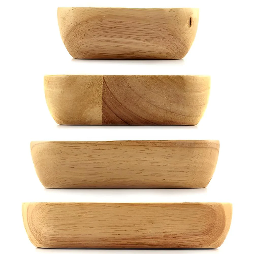 Natural Wood Square Bowl - Image 9