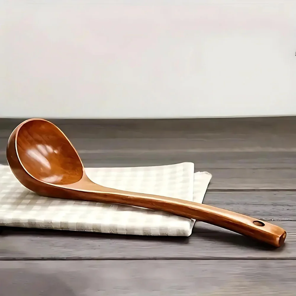 Natural Wooden Soup Spoon - 1pc - Image 3