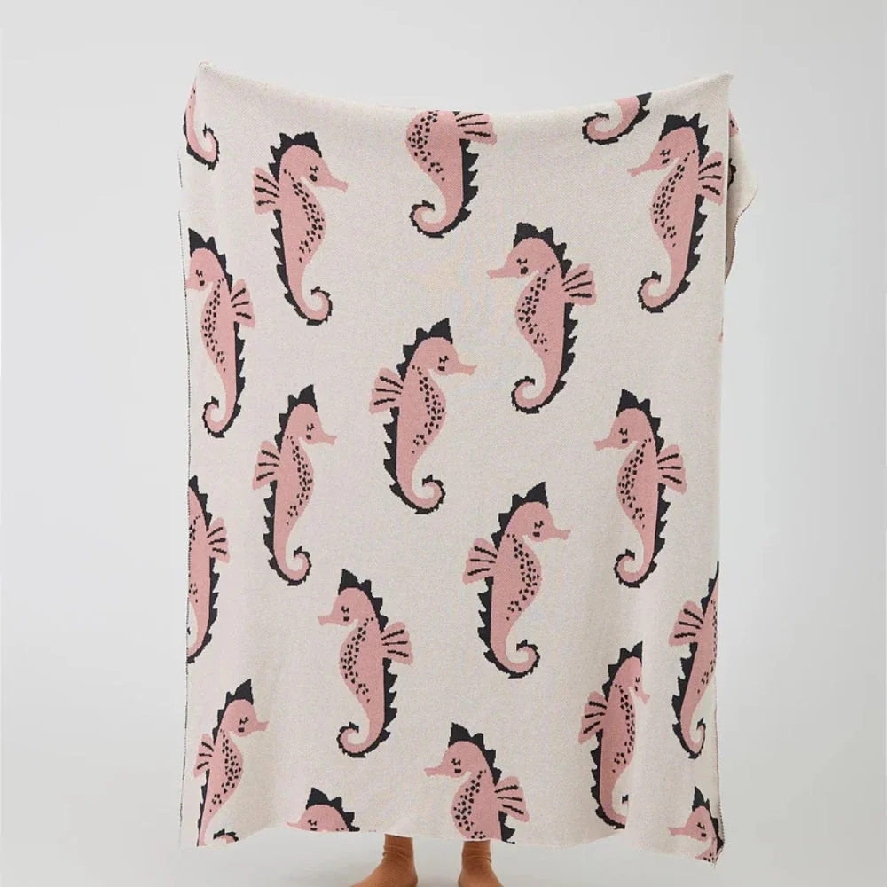 Nautical Seahorse Throw Blanket - Image 8