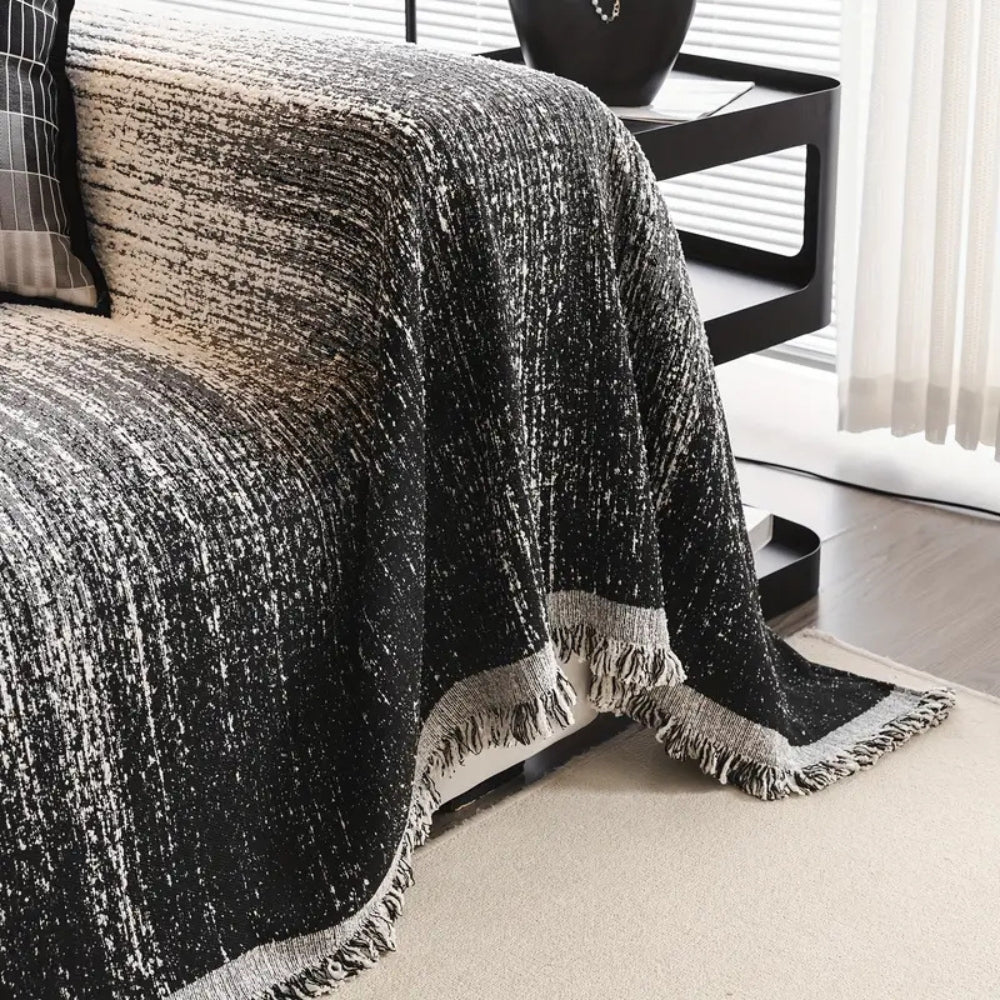 Neutral Tone Chenille Sofa Cover - Image 6