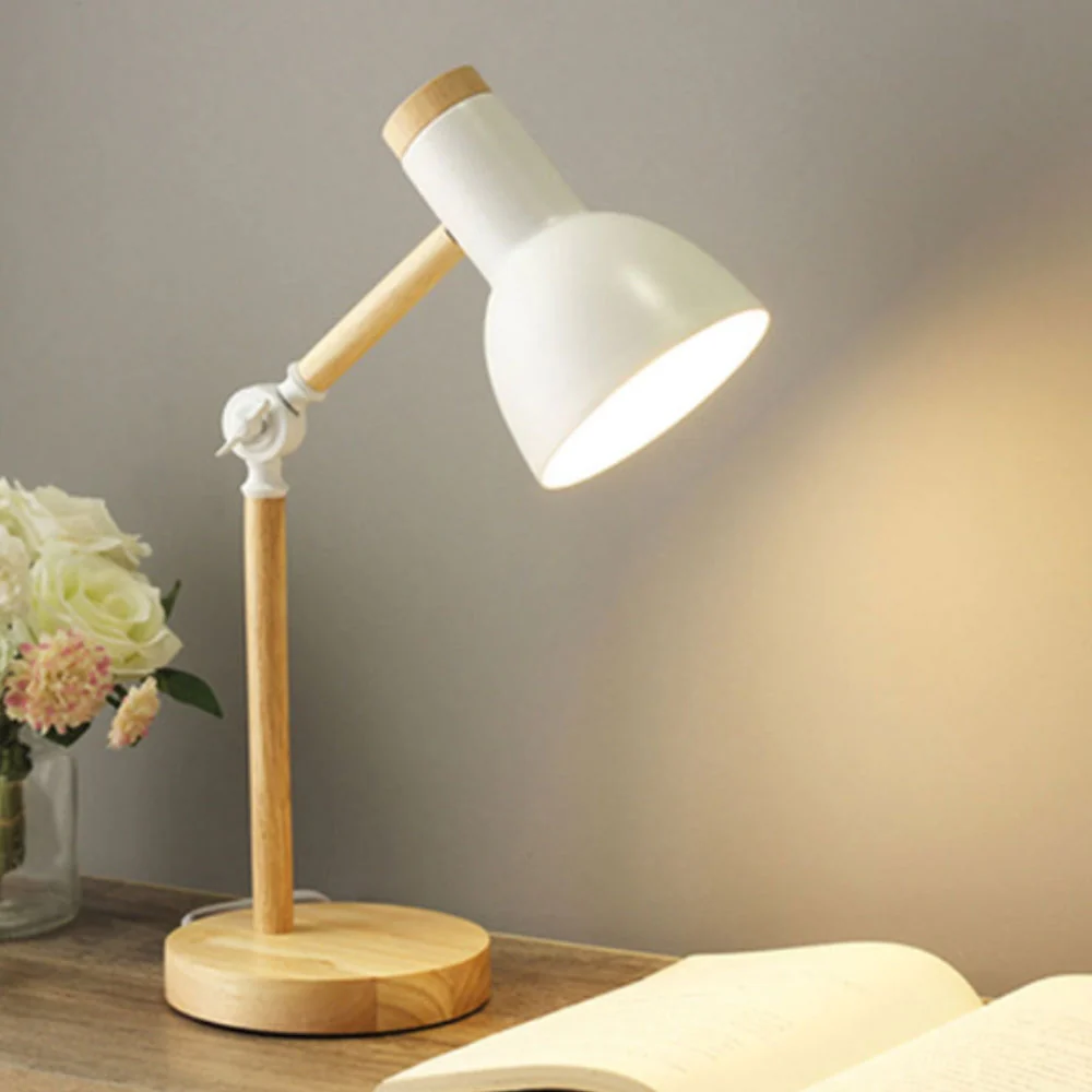 Nordic Iron Wood LED Table Lamp - Image 2