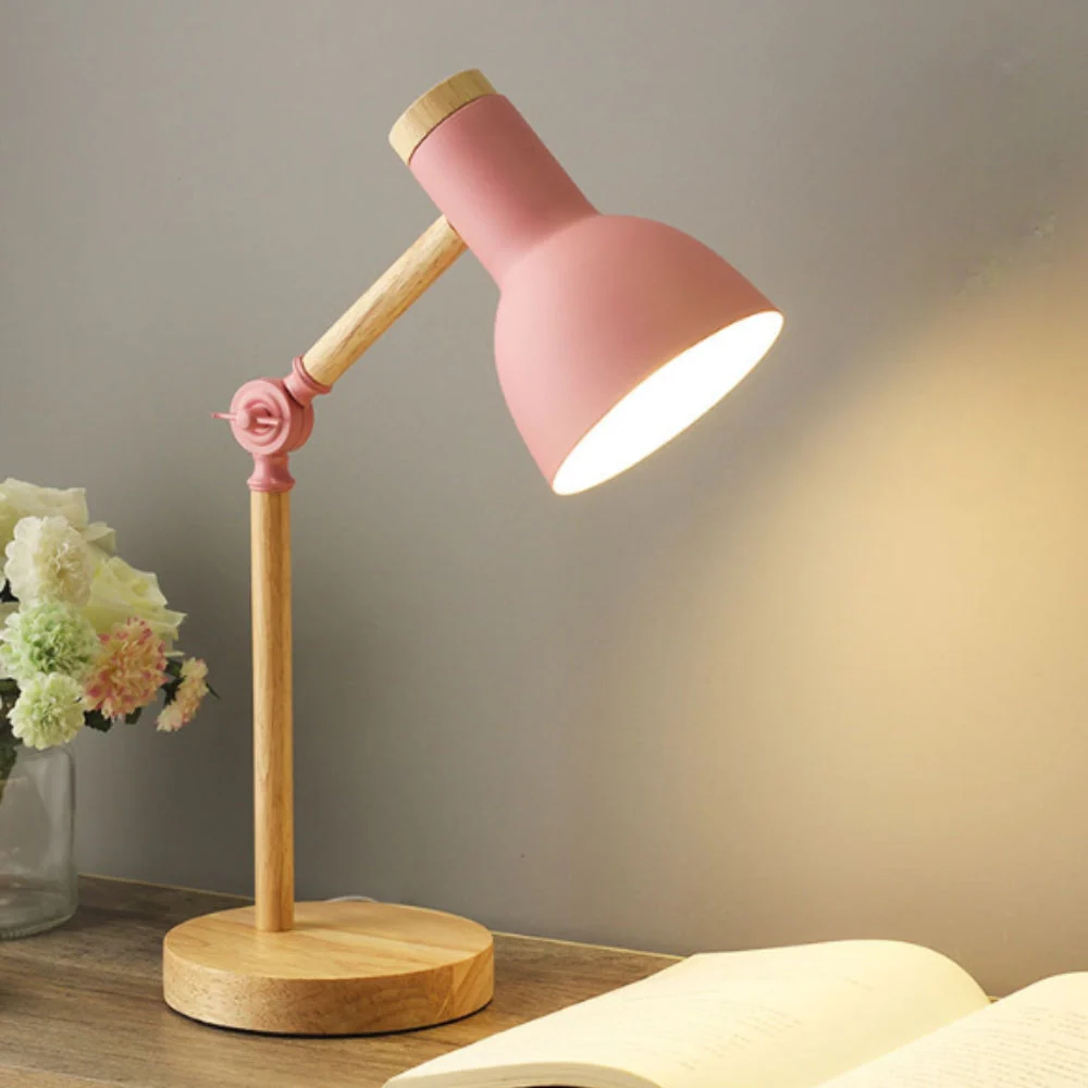 Nordic Iron Wood LED Table Lamp - Image 3