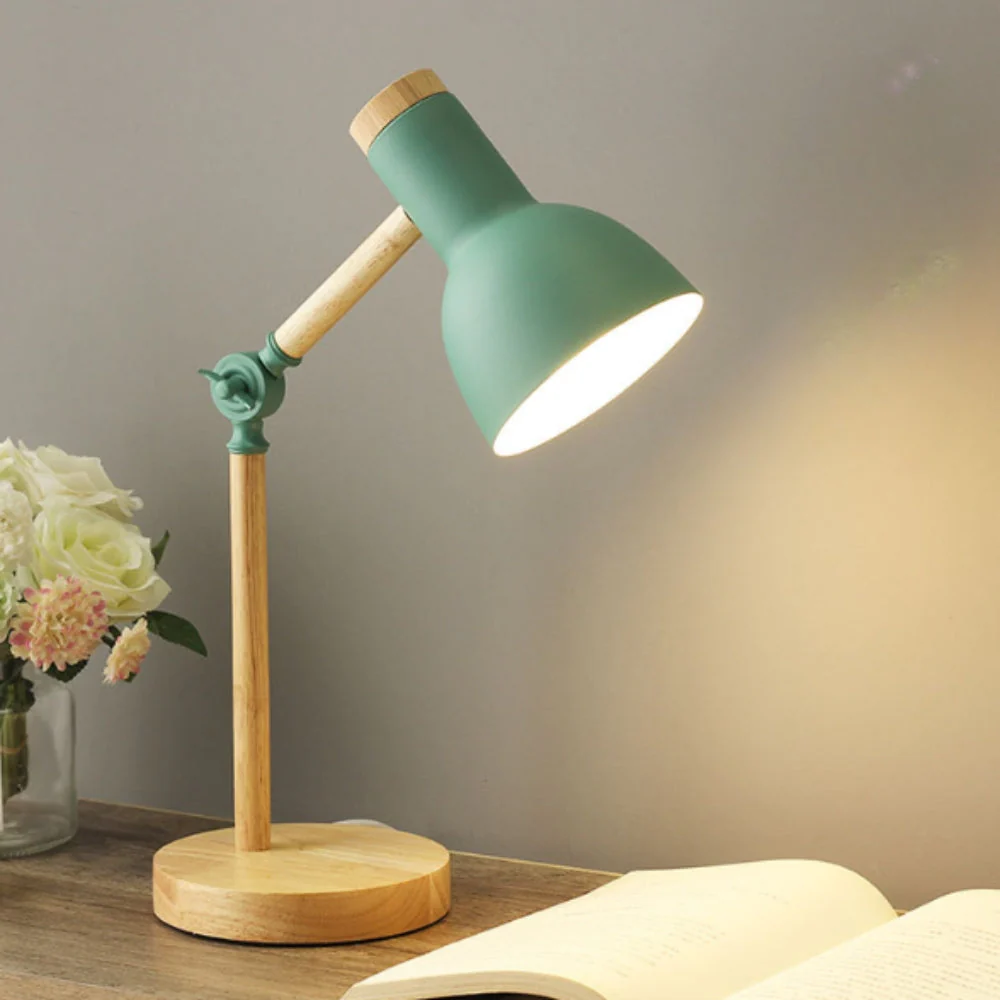 Nordic Iron Wood LED Table Lamp - Image 4