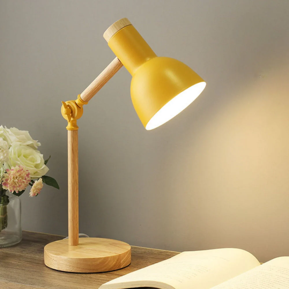Nordic Iron Wood LED Table Lamp - Image 5