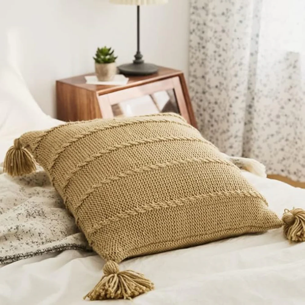 Nordic Knitted Tassel Cushion - Image 10