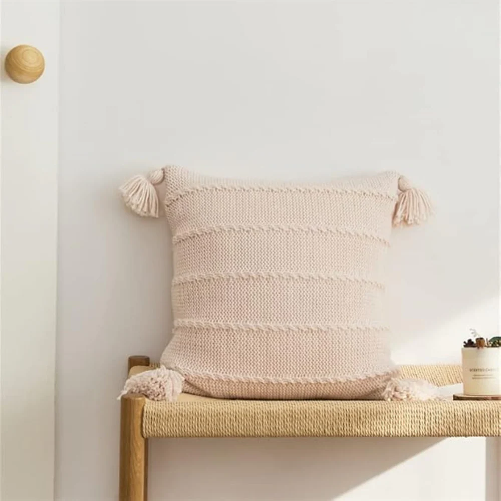 Nordic Knitted Tassel Cushion - Image 4
