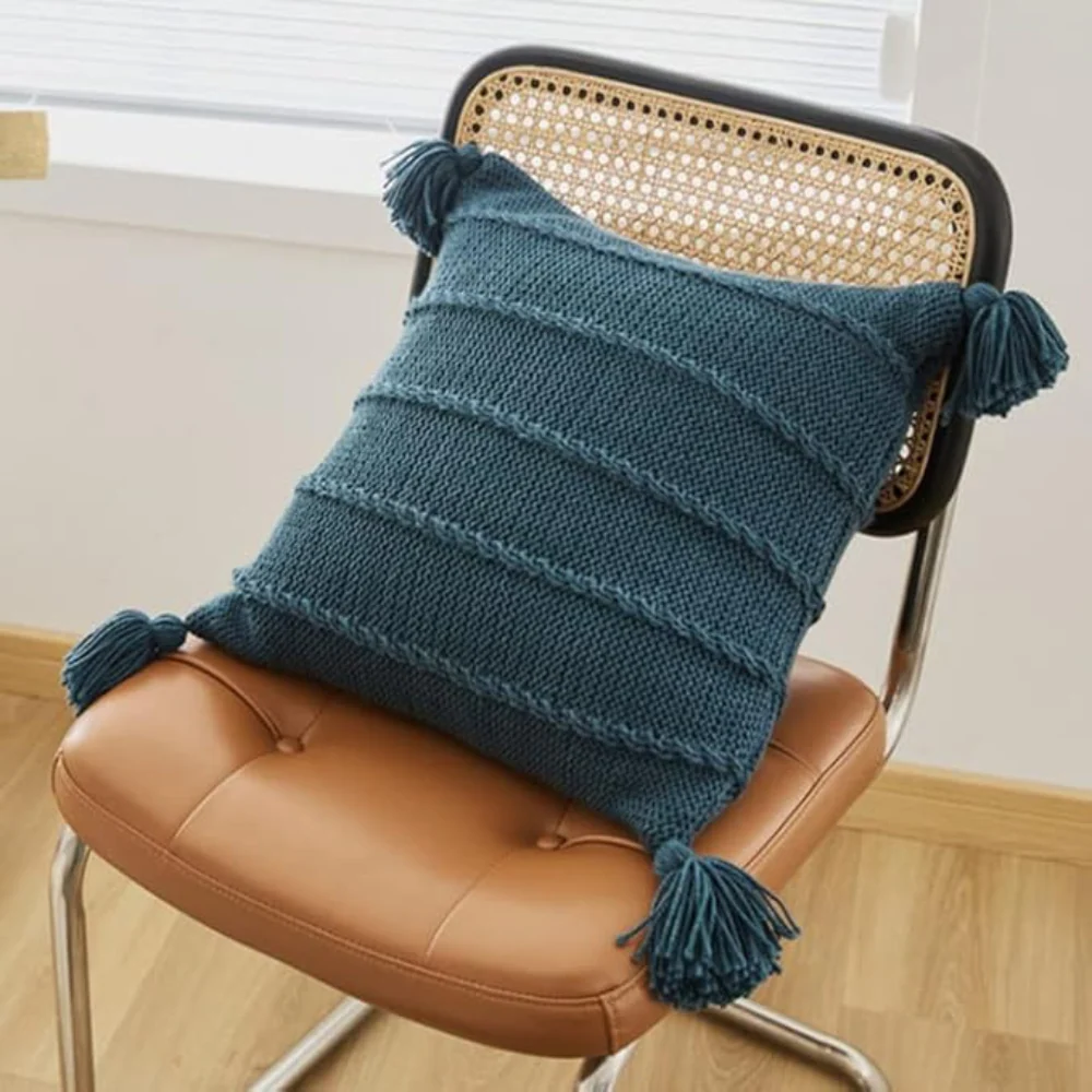 Nordic Knitted Tassel Cushion - Image 5