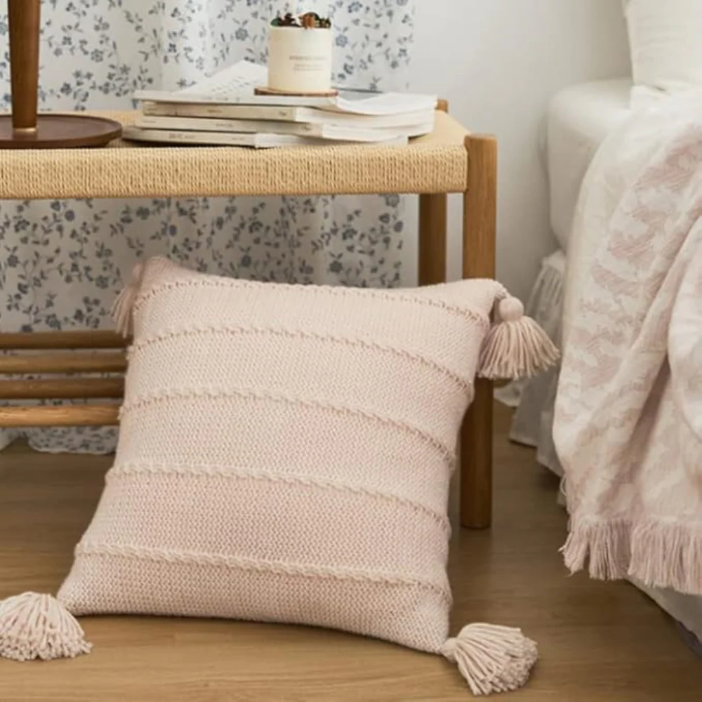 Nordic Knitted Tassel Cushion - Image 7