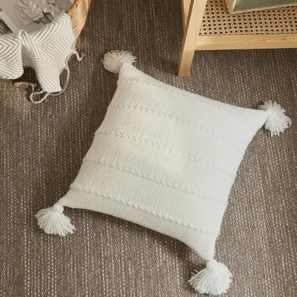 Nordic Knitted Tassel Cushion - Image 9