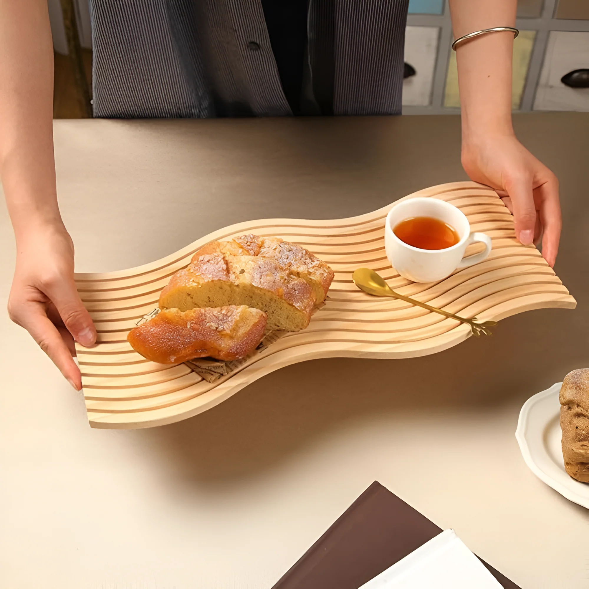 Nordic Ripple Wooden Tray - Image 8