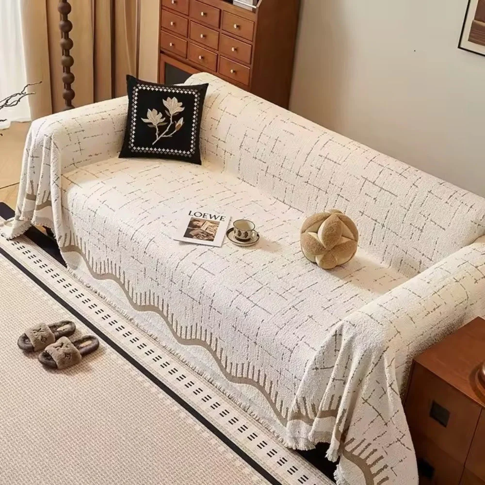 Serene Horizon Lines Sofa Cover - Image 4