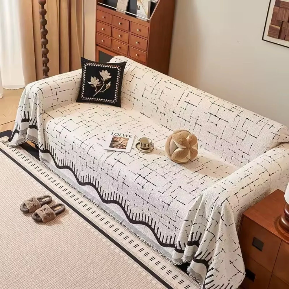 Serene Horizon Lines Sofa Cover - Image 5