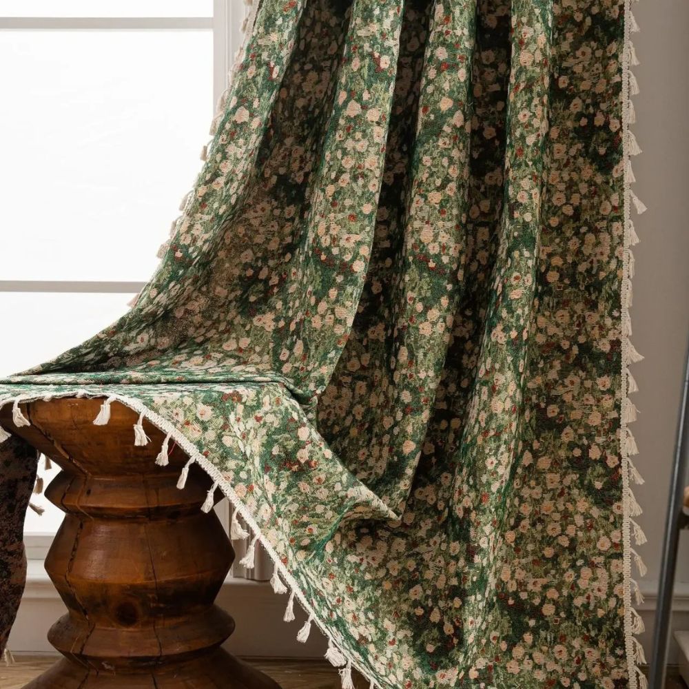 Noveau Ditsy Floral Tassel Curtain - Image 5