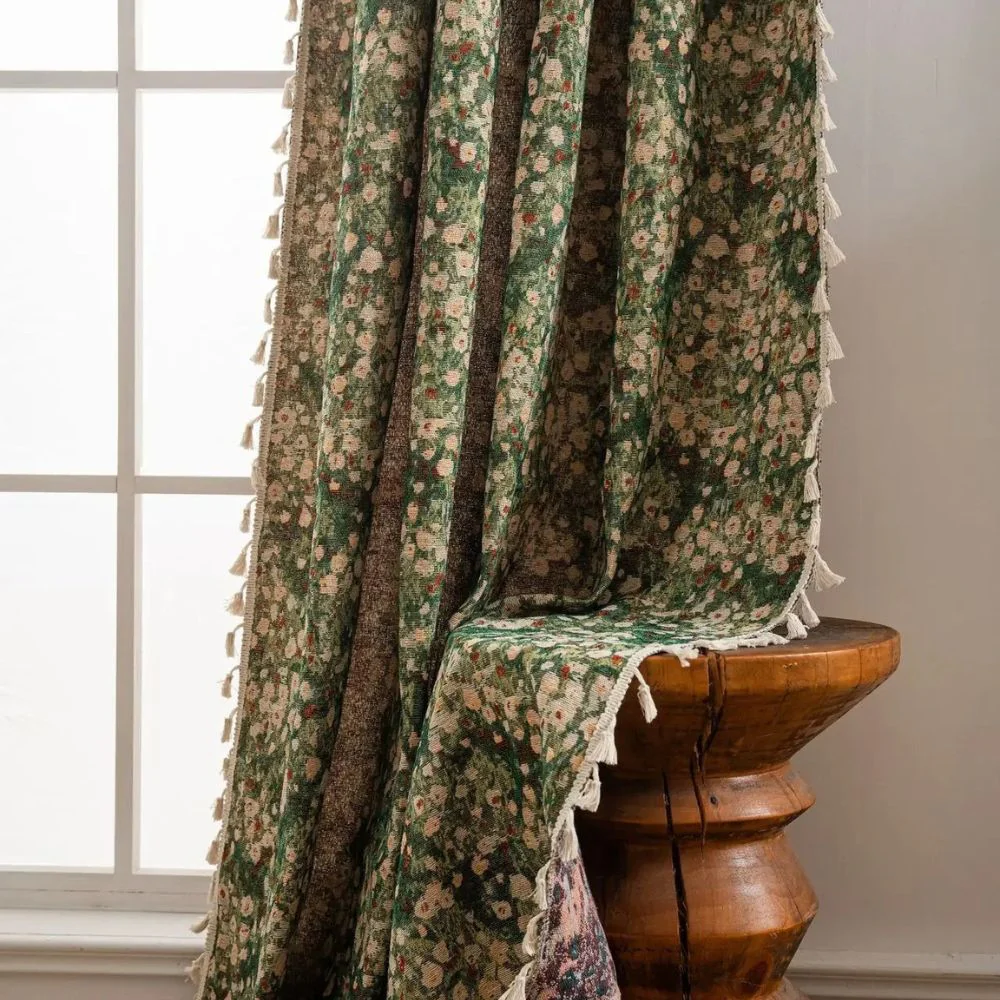 Noveau Ditsy Floral Tassel Curtain - Image 6