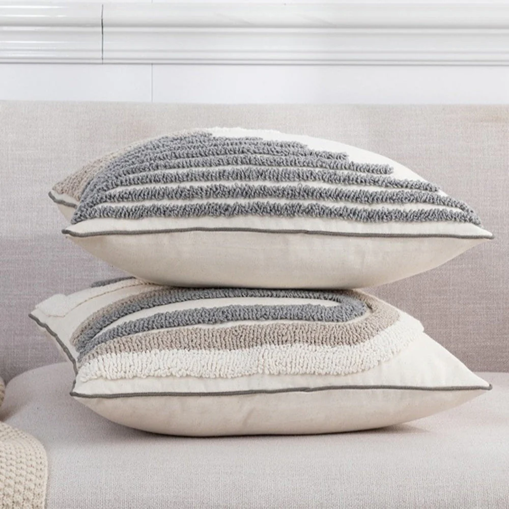 Nuvia Gray White Cushion Cover - Image 4