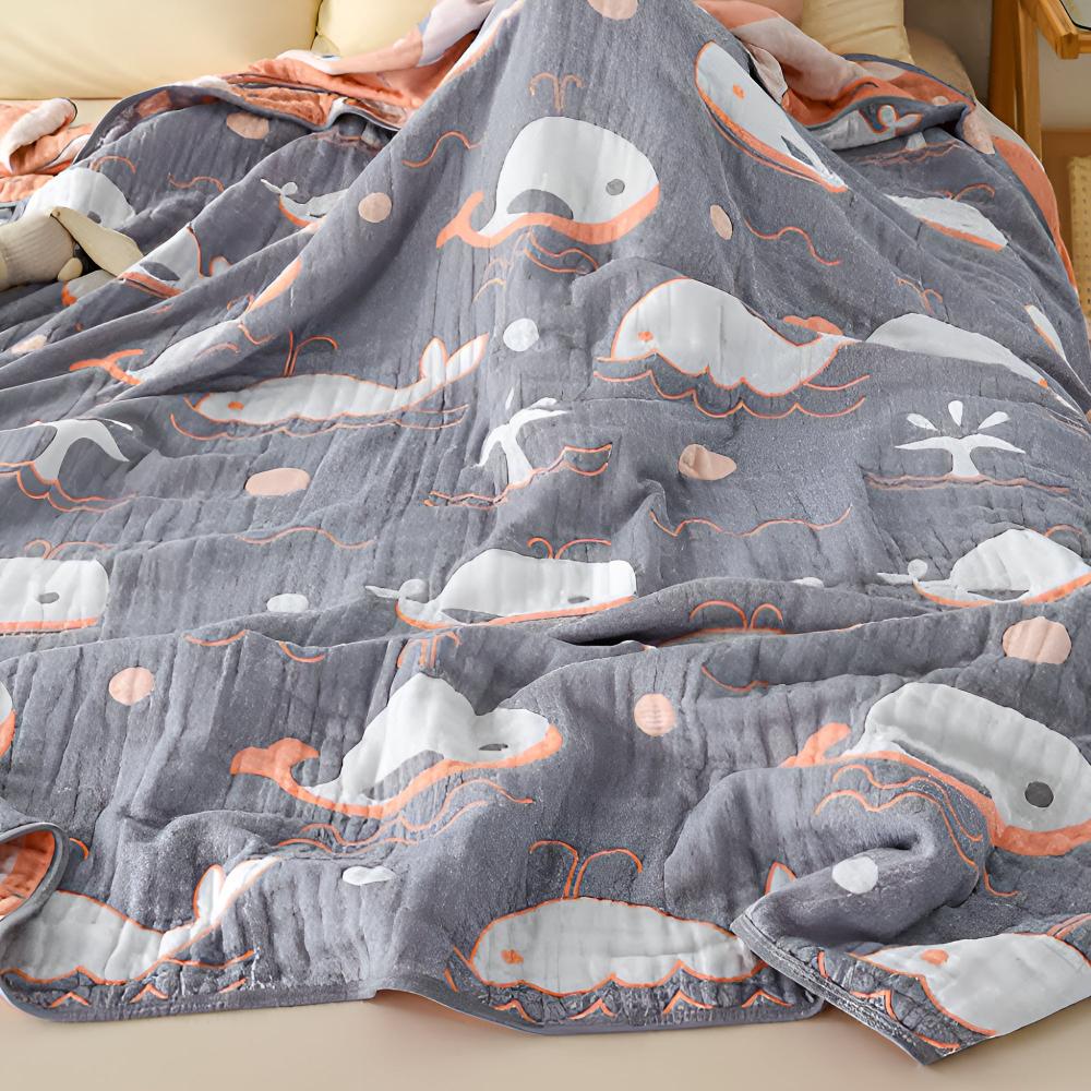 Ocean Dreams Whale Cotton Blanket - Image 2