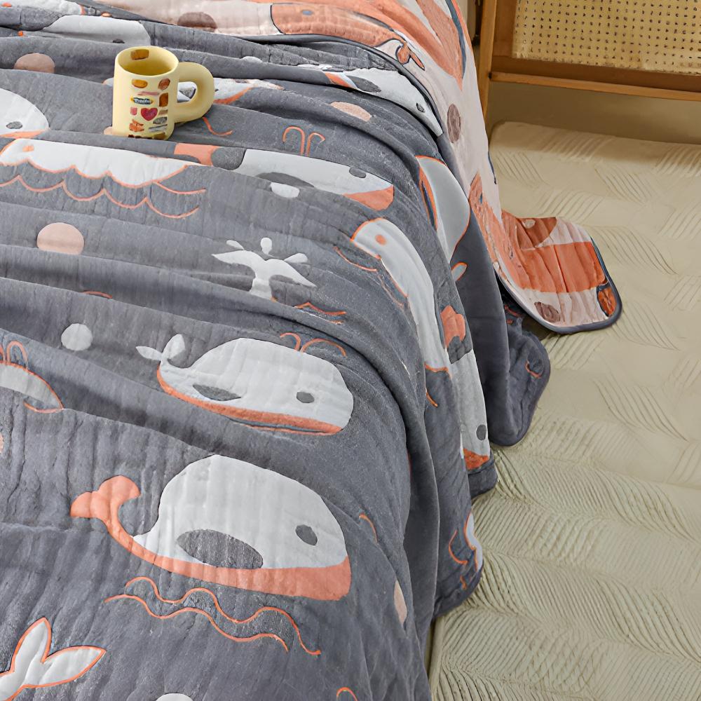 Ocean Dreams Whale Cotton Blanket - Image 4